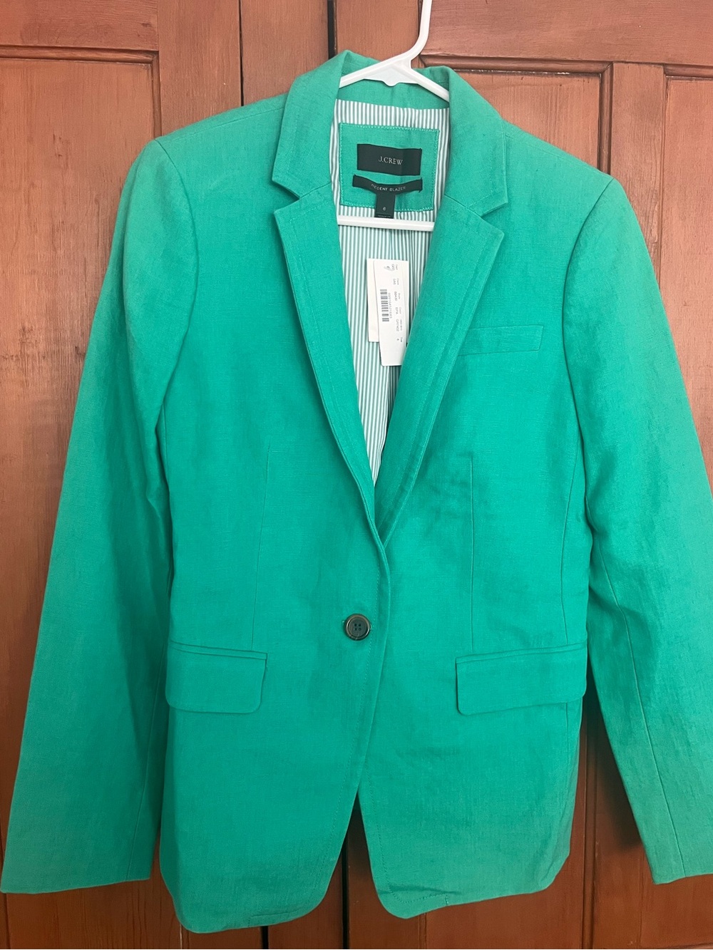 J CREW Linen Regent Blazer Patina Green NWT 6